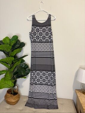 Tommy Bahama Black and White Patterned sleeveless Maxi Dress M